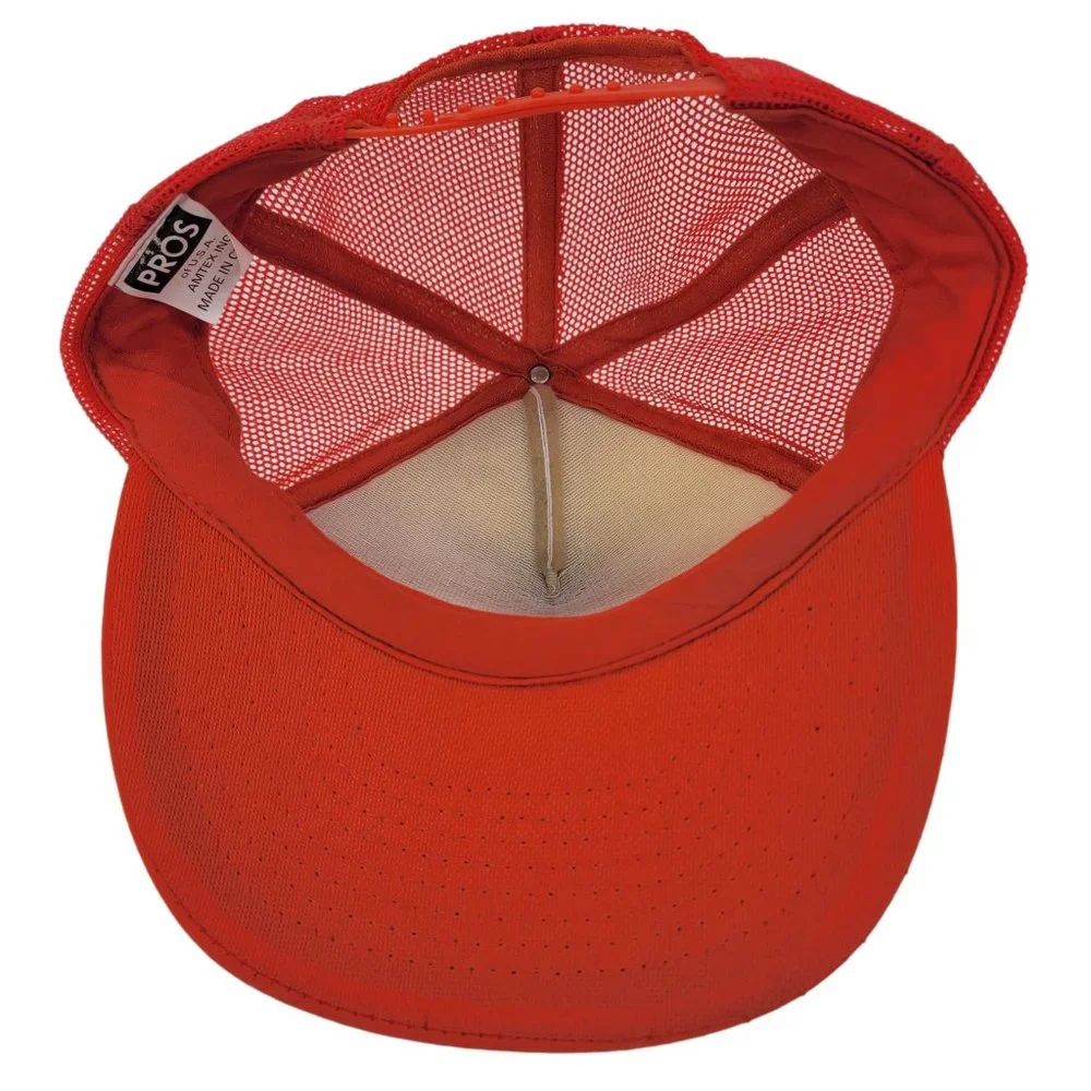 CASE SC Tractor Vintage 90s Farm Hat Snapback Trucker Cap Orange White Mesh Back